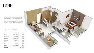 Image of 1350 Sq.ft 3 BHK Apartment / Flat for sale in Aditi Emperia, Chandlodia, Ahmedabad for Rs. 8500000