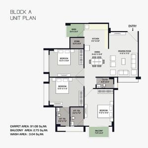 Image of 2700 Sq.ft 3 BHK Apartment / Flat for sale in Sangath Palm, Chandkheda, Ahmedabad for Rs. 13000000