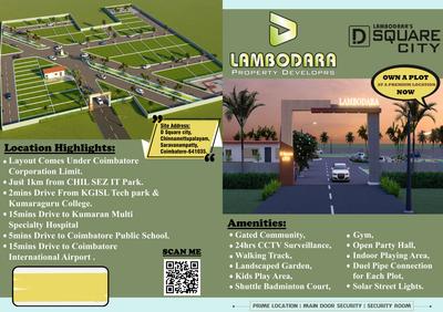 Image of 1500 Sq.ft Residential Plot / Land for sale in Lambodaras D Square City, Saravanampatty, Coimbatore for Rs. 5476000
