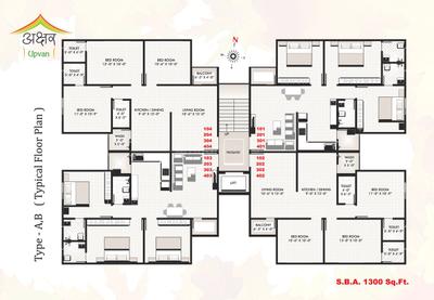 Image of 1550 Sq.ft 3 BHK Apartment / Flat for sale in Akshar Upvan, Bhayli, Vadodara for Rs. 3690000