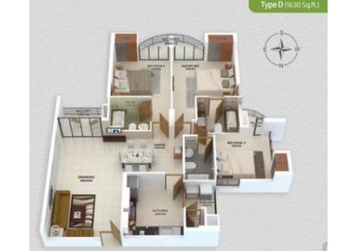 Image of 1340 Sq.ft 2 BHK Apartment / Flat for sale in Livit Harmony, Aluva, Kochi for Rs. 8000000