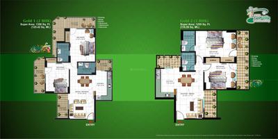Image of 1350 Sq.ft 2 BHK Apartment / Flat for sale in Arocon Golf Ville, Crossings Republik, Ghaziabad for Rs. 9600000