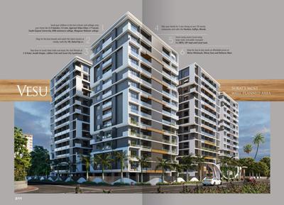 Image of 2205 Sq.ft 3 BHK Apartment / Flat for sale in Shyam Milestone Regalia, Vesu, Surat for Rs. 12100000