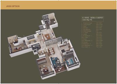 Image of 1200 Sq.ft 3 BHK Apartment / Flat for sale in Gurukrupa Gyanam, Powai, Mumbai for Rs. 32500000