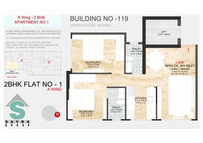 Image of 710 Sq.ft 1 BHK Apartment / Flat for sale in Sayba Heritage, Kurla East, Mumbai for Rs. 13500000