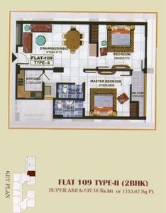 Image of 1713 Sq.ft 3 BHK Apartment / Flat for sale in RK Park Ultima, Jankipuram Extension, Lucknow for Rs. 9000000