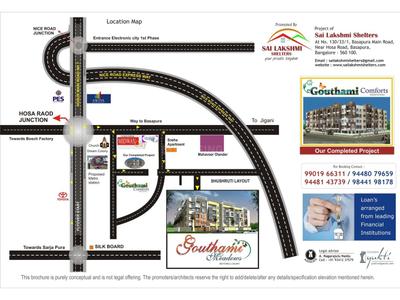 Image of 1014 Sq.ft 2 BHK Apartment / Flat for sale in Sai Lakshmi Shelters Gouthami Meadows, Basapura, Bengaluru for Rs. 7200000