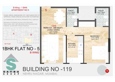 Image of 710 Sq.ft 1 BHK Apartment / Flat for sale in Sayba Heritage, Kurla East, Mumbai for Rs. 13500000