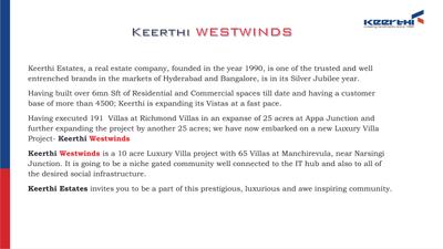 Image of 3833 Sq.ft 4 BHK Villa for sale in Keerthi Westwinds, Manchirevula, Hyderabad for Rs. 95000000
