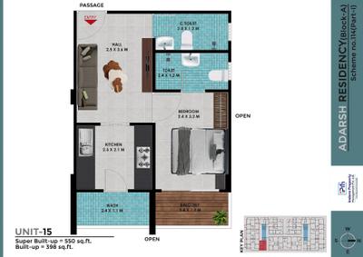 Image of 969 Sq.ft 2 BHK Apartment / Flat for sale in Indore Adarsh Residency, Vijay Nagar, Indore for Rs. 2000000
