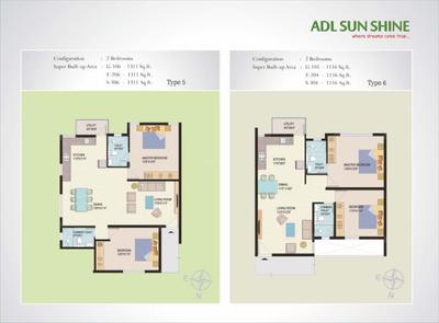 Image of 1116 Sq.ft 2 BHK Apartment / Flat for sale in Live ADL Sunshine by Live Spacess, HSR Layout, Bengaluru for Rs. 11500000