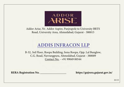 Image of 1100 Sq.ft 3 BHK Apartment / Flat for sale in Addis Addor Arise, University Area, Ahmedabad for Rs. 13000000