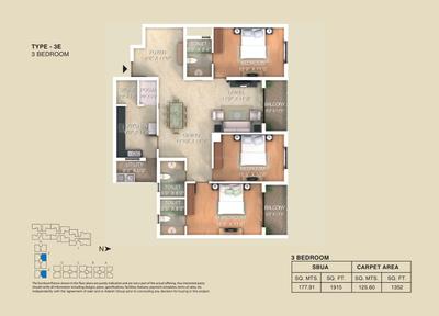 Image of 2450 Sq.ft 3 BHK Apartment / Flat for sale in Adarsh Palm Retreat Lake Front, Kaikondrahalli, Bengaluru for Rs. 38500000