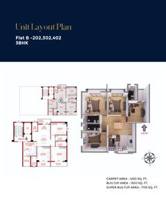Image of 1450 Sq.ft 3 BHK Apartment / Flat for sale in DC Nirmaan, Pokhariput, Bhubaneswar for Rs. 11000000