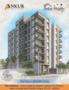 Image of 1340 Sq.ft 3 BHK Apartment / Flat for sale in Ankur Heights, Saddu, Raipur for Rs. 5226000