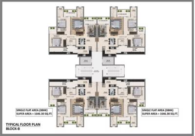 Image of 1680 Sq.ft 3 BHK Apartment / Flat for sale in Aetro Heights, Sector 127, Mohali for Rs. 9890000