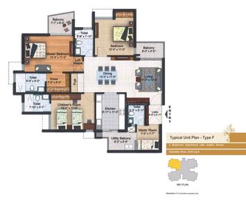 Image of 1725 Sq.ft 3 BHK Apartment / Flat for sale in DN Oxy Park, Arya Village, Bhubaneswar for Rs. 18500000