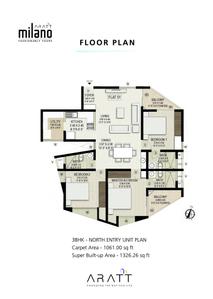 Image of 1028 Sq.ft 2 BHK Apartment / Flat for sale in Aratt Milano, Gattahalli, Bengaluru for Rs. 12000000