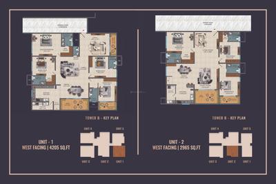 Image of 3814 Sq.ft 4 BHK Apartment / Flat for sale in R ONE Diamond Towers, Financial District, Hyderabad for Rs. 37800000