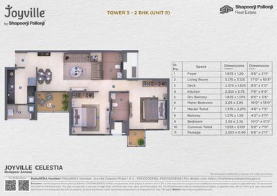 Image of 1000 Sq.ft 2 BHK Apartment / Flat for sale in Joyville Celestia, Shewalewadi, Pune for Rs. 6800000