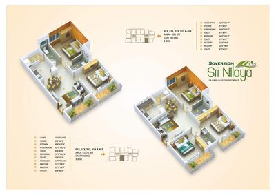 Image of 1050 Sq.ft 2 BHK Apartment / Flat for sale in Sovereign Srinilaya, Sompura, Bengaluru for Rs. 6300000