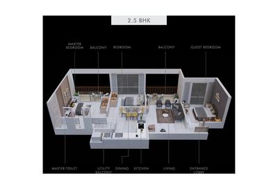 Image of 1310 Sq.ft 3 BHK Apartment / Flat for sale in Austin Arena, Tathawade, Pune for Rs. 12200000