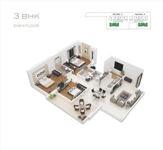 Image of 1193 Sq.ft 2 BHK Apartment / Flat for sale in Ama The Turf Building A B, Ghorpadi, Pune for Rs. 12500000