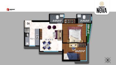 Image of 450 Sq.ft 1 BHK Apartment / Flat for sale in Vaidehi Raghav Nova, Kurla East, Mumbai for Rs. 9700000