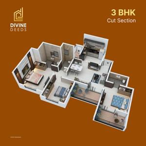 Image of 1151 Sq.ft 3 BHK Apartment / Flat for sale in Shiv Divine Deeds, Moshi, Pune for Rs. 6400000