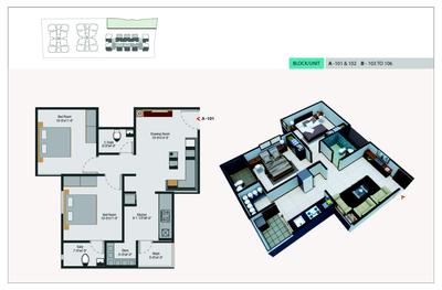 Image of 1180 Sq.ft 2 BHK Apartment / Flat for sale in Rajvi Aashirvad Heights, Vasna, Ahmedabad for Rs. 6900000