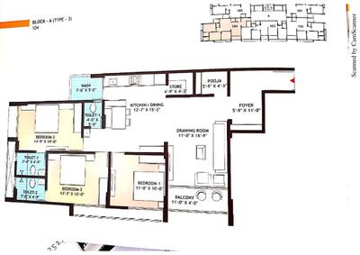 Image of 1836 Sq.ft 3 BHK Apartment / Flat for sale in Maruti Elite One 13, Gota, Ahmedabad for Rs. 10000000
