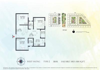 Image of 1142 Sq.ft 3 BHK Apartment / Flat for sale in Sowparnika Indradhanush Phase I, Yelachanayakanapura, Bengaluru for Rs. 9500000