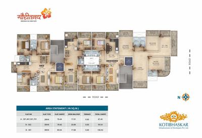 Image of 1323 Sq.ft 2 BHK Apartment / Flat for sale in Kotibhaskar Gauritanay, Kothrud, Pune for Rs. 25000000