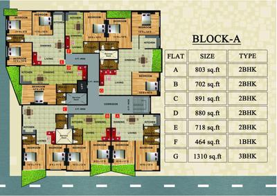 Image of 891 Sq.ft 2 BHK Apartment / Flat for sale in Shree Siddhi Vinayak Avion, New Town, Kolkata for Rs. 4200000