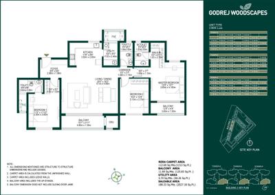 Image of 1907 Sq.ft 3.5 BHK Apartment / Flat for sale in Godrej Woodscapes, Konadasapura, Bengaluru for Rs. 25500000