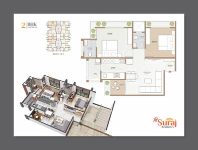 Image of 800 Sq.ft 2 BHK Apartment / Flat for sale in Shri Suraj Residency, Vavol, Gandhinagar for Rs. 4500000
