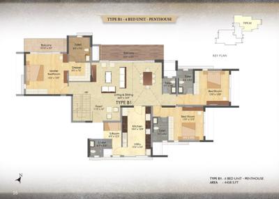 Image of 4500 Sq.ft 4 BHK Penthouse for sale in Prestige Deja Vu, Frazer Town, Bengaluru for Rs. 110000000