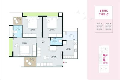 Image of 681 Sq.ft 3 BHK Apartment / Flat for sale in Nirgun Naroda Sky, Nava Naroda, Ahmedabad for Rs. 5700000