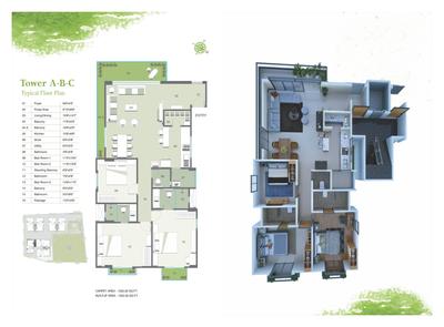 Image of 1450 Sq.ft 3 BHK Apartment / Flat for sale in Damodardas The Palace Green Life, New Alkapuri, Vadodara for Rs. 7500000