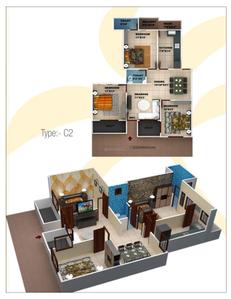 Image of 1200 Sq.ft 3 BHK Apartment / Flat for sale in Ms Agrawal Sagar Golden Palm, Bagmugaliya, Bhopal for Rs. 2950000