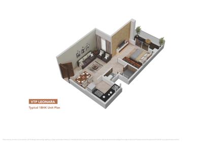 Image of 550 Sq.ft 1 BHK Apartment / Flat for sale in VTP Leonara Building C And F, Mahalunge, Pune for Rs. 5600000