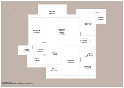 Image of 2763 Sq.ft 3 BHK Apartment / Flat for sale in Saharsh The Midas, Kudasan, Gandhinagar for Rs. 13508000