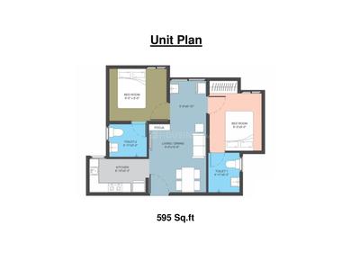 Image of 595 Sq.ft 2 BHK Apartment / Flat for sale in Arun Manjari, Mevalurkuppam, Chennai for Rs. 2500000
