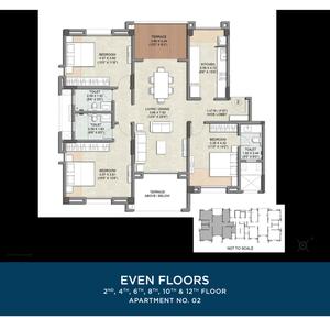 Image of 1168 Sq.ft 2 BHK Apartment / Flat for sale in Kalpataru Estate Building 8, Pimple Gurav, Pune for Rs. 10500000