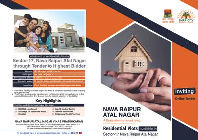 Image of 1000 Sq.ft Residential Plot / Land for sale in Naya Sector 17 Residential Plots Block A And B, Naya Raipur, Raipur for Rs. 7990000