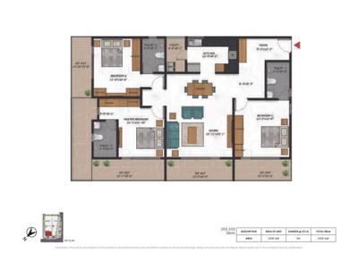 Image of 1900 Sq.ft 3 BHK Apartment / Flat for sale in Lewis El Roi, Cooke Town, Bengaluru for Rs. 28800000