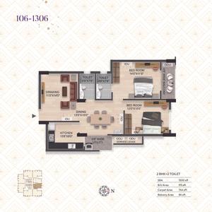 Image of 1893 Sq.ft 3 BHK Apartment / Flat for sale in Lifestyle Galaxia, Chandrasekharpur, Bhubaneswar for Rs. 18900000