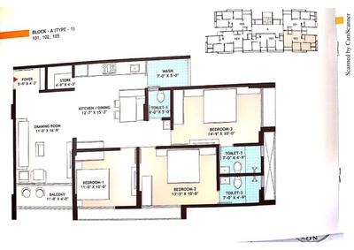 Image of 1836 Sq.ft 3 BHK Apartment / Flat for sale in Maruti Elite One 13, Gota, Ahmedabad for Rs. 10000000