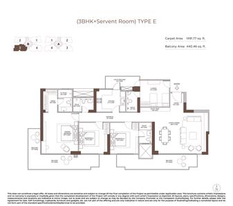 Image of 1800 Sq.ft 3 BHK Apartment / Flat for sale in Conscient Elaira Residences Phase 1, Sector 80, Gurgaon for Rs. 31500000