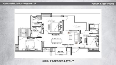 Image of 1150 Sq.ft 3 BHK Apartment / Flat for sale in The Address, Mullanpur Garibdass, Chandigarh for Rs. 7500000
